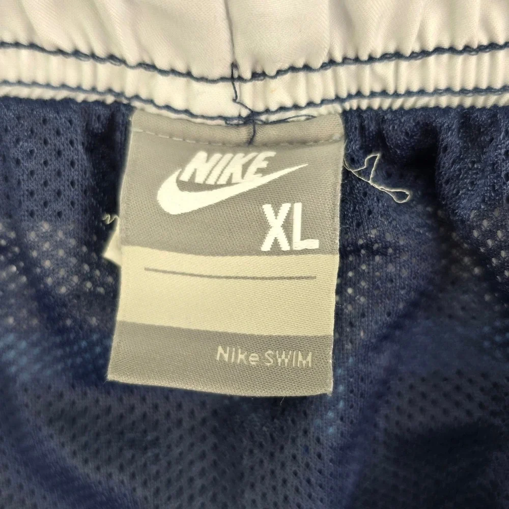 Nike Swim Trunks Board Shorts Mens XL Navy Blue Logo Mesh Lined 10in Retro Y2K
